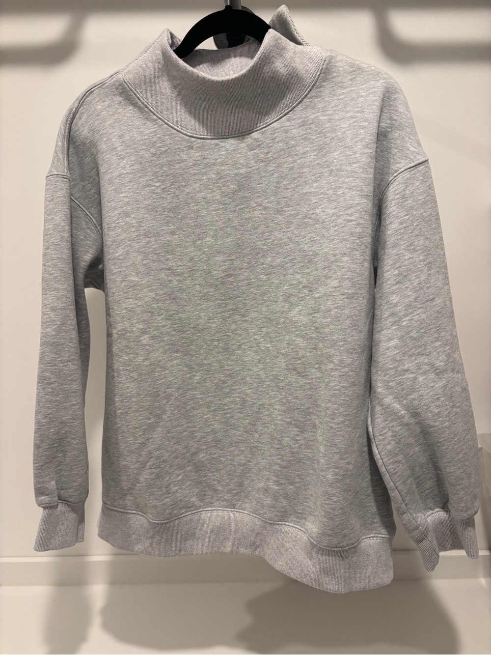 Trendy Queen Light Gray mock neck Sweatshirt - Women